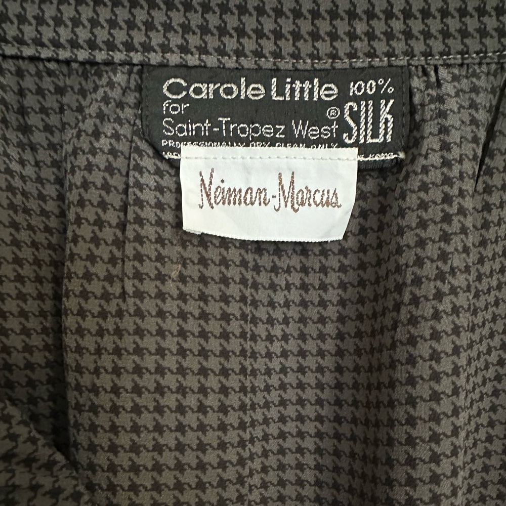 Vintage Carole Little St-Tropez W Silk Black/Gray Houndstooth 2-Piece Dress Sz 6 - Picture 15 of 16